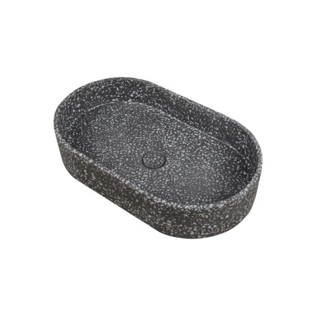 Karag Lavabo da appoggio rettangolare Linus terrazzo 60x35 cm volcano con valvola inclusa