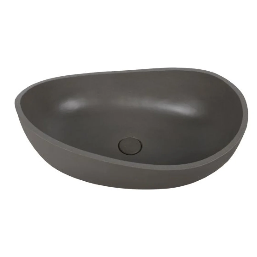 Karag Lavabo da appoggio rettangolare Eris terrazzo 57x37 cm cement con valvola inclusa