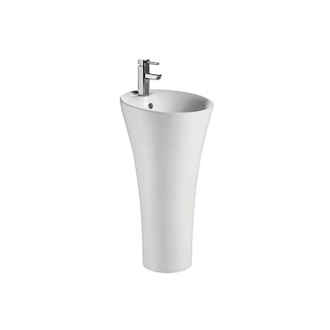 Karag Lavabo freestanding rotondo Vendome ceramica 45x45.5 cm bianco