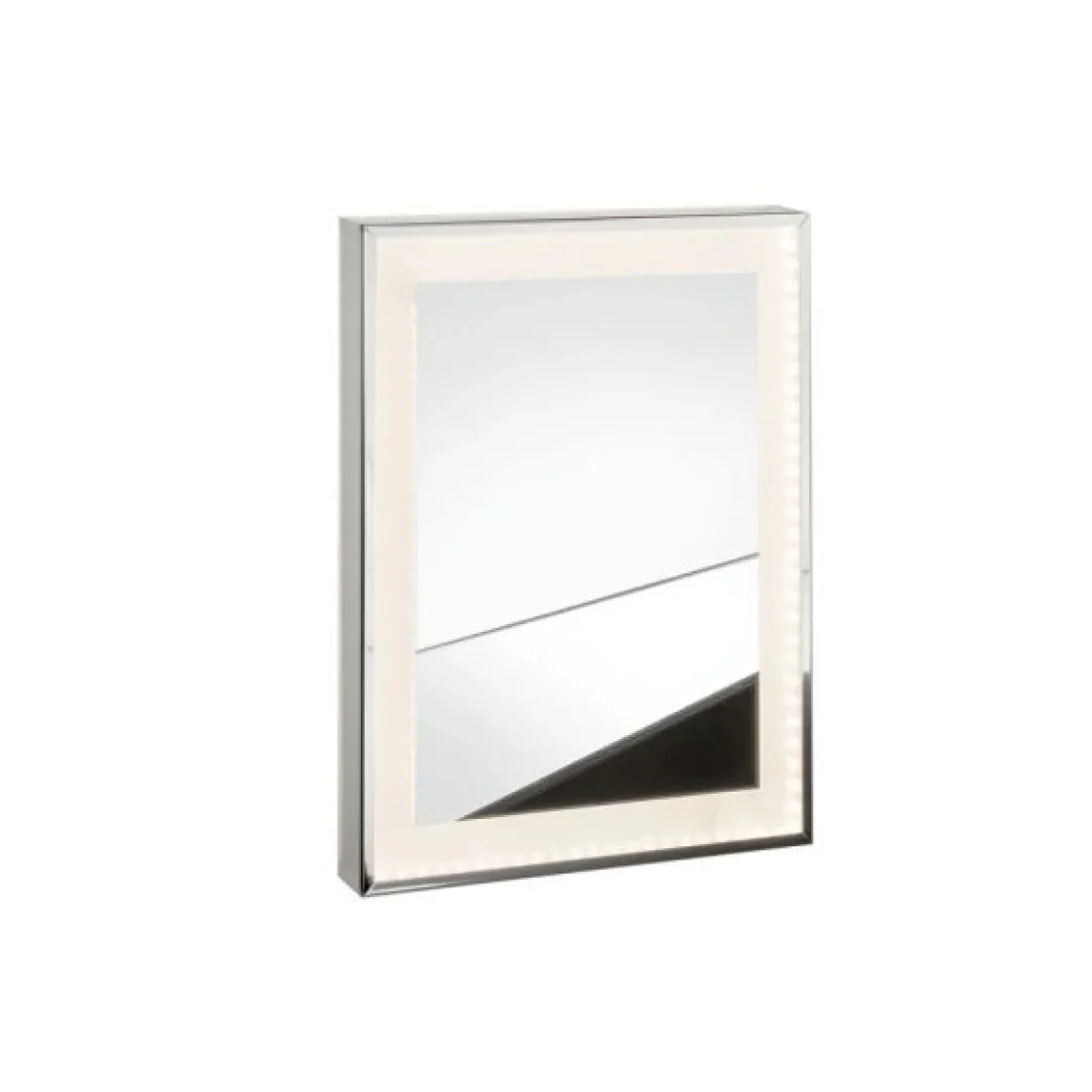 Karag Specchio LED con cornice rettangolare Light Frame 90x100 cm inox