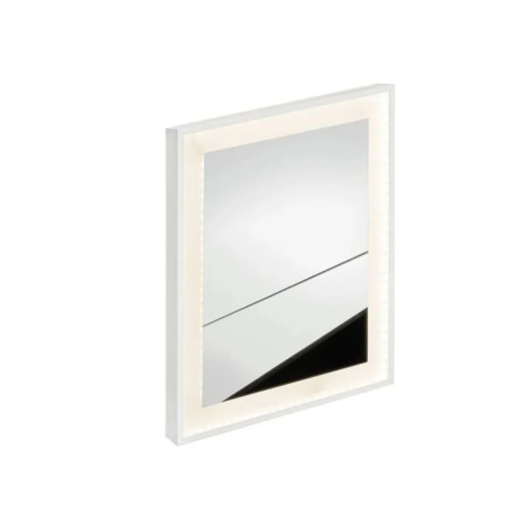 Karag Specchio LED con cornice rettangolare Light Frame 90x100 cm bianco