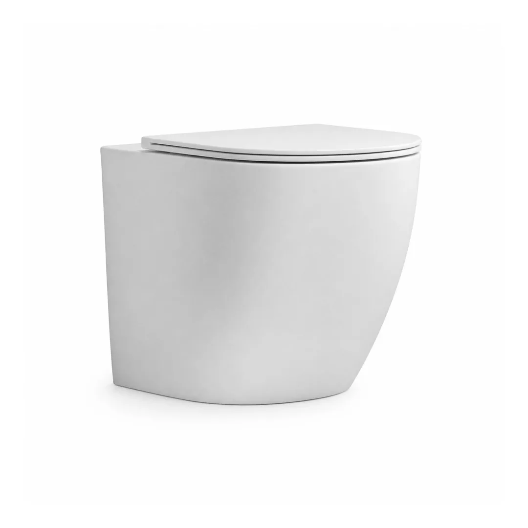 Karag Vaso WC filo muro Milos bianco opaco Rimless con coprivaso