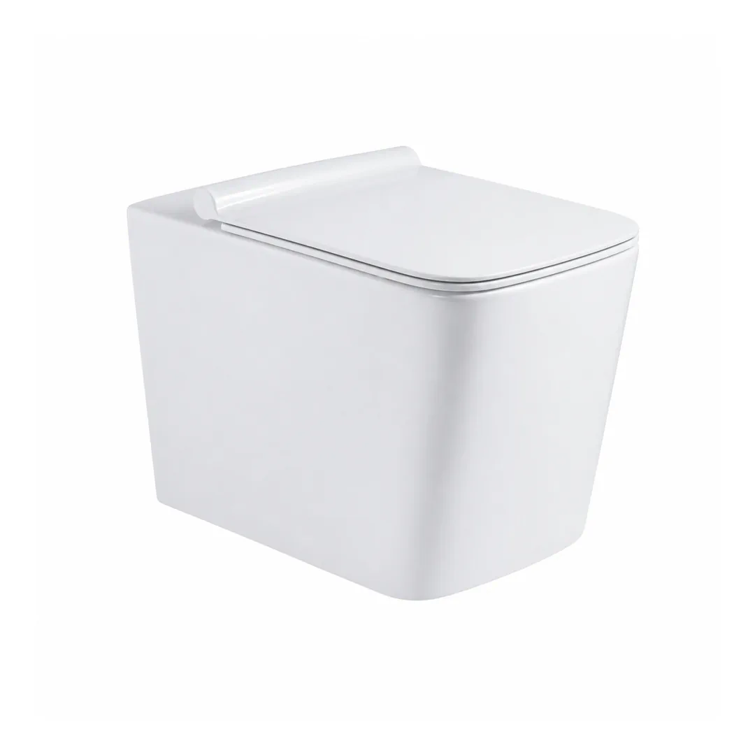 Karag Vaso WC filo muro LT 003 bianco lucido Rimless con coprivaso