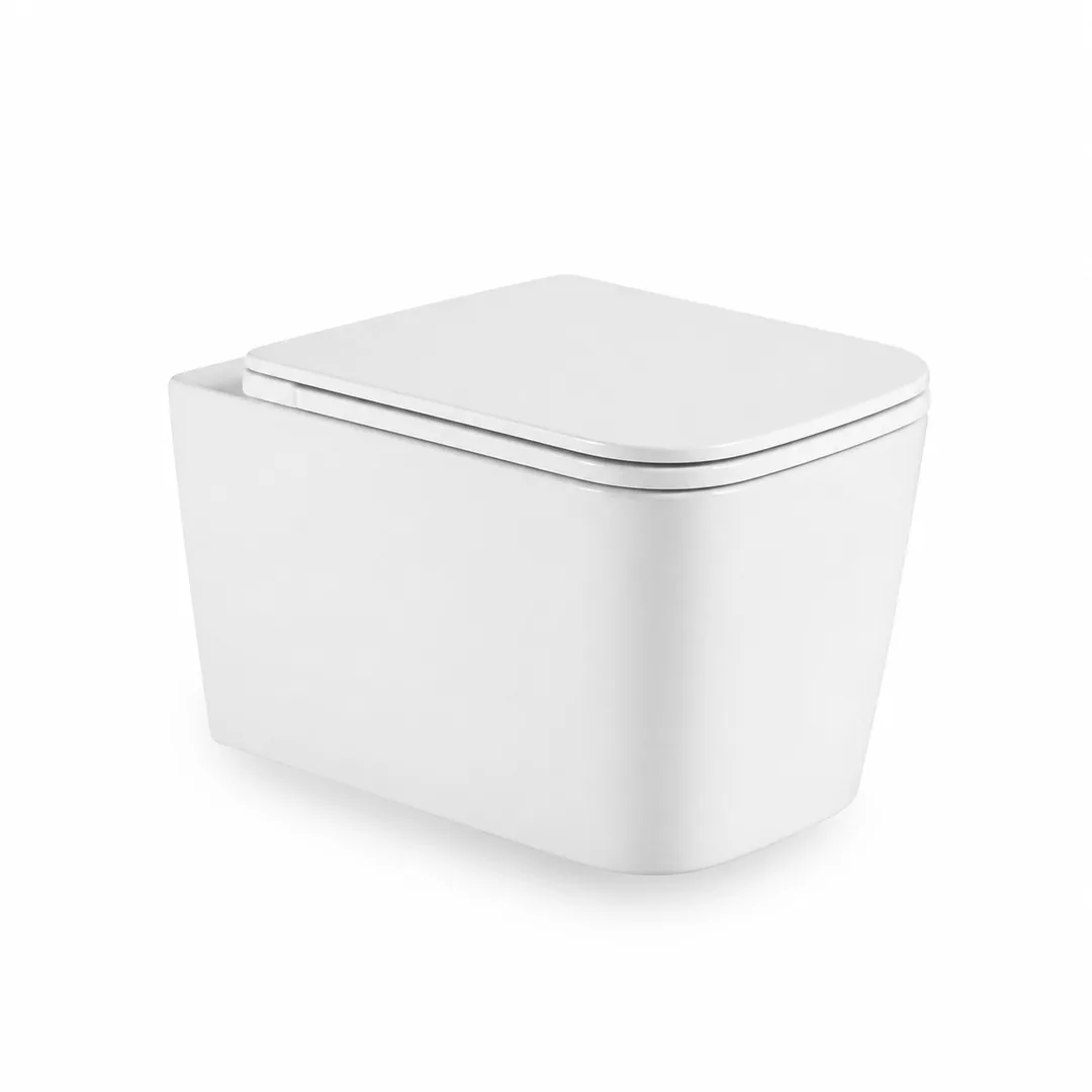 Karag Vaso WC sospeso LT 057 bianco lucido Rimless con coprivaso