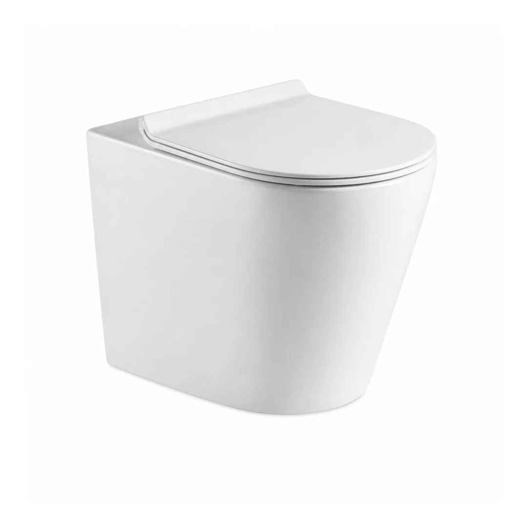 Karag Vaso WC filo muro Zina bianco lucido Tornado con coprivaso