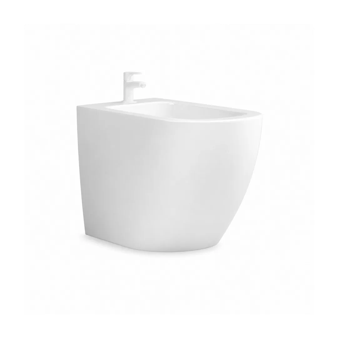 Karag Bidet filo muro Milos bianco lucido