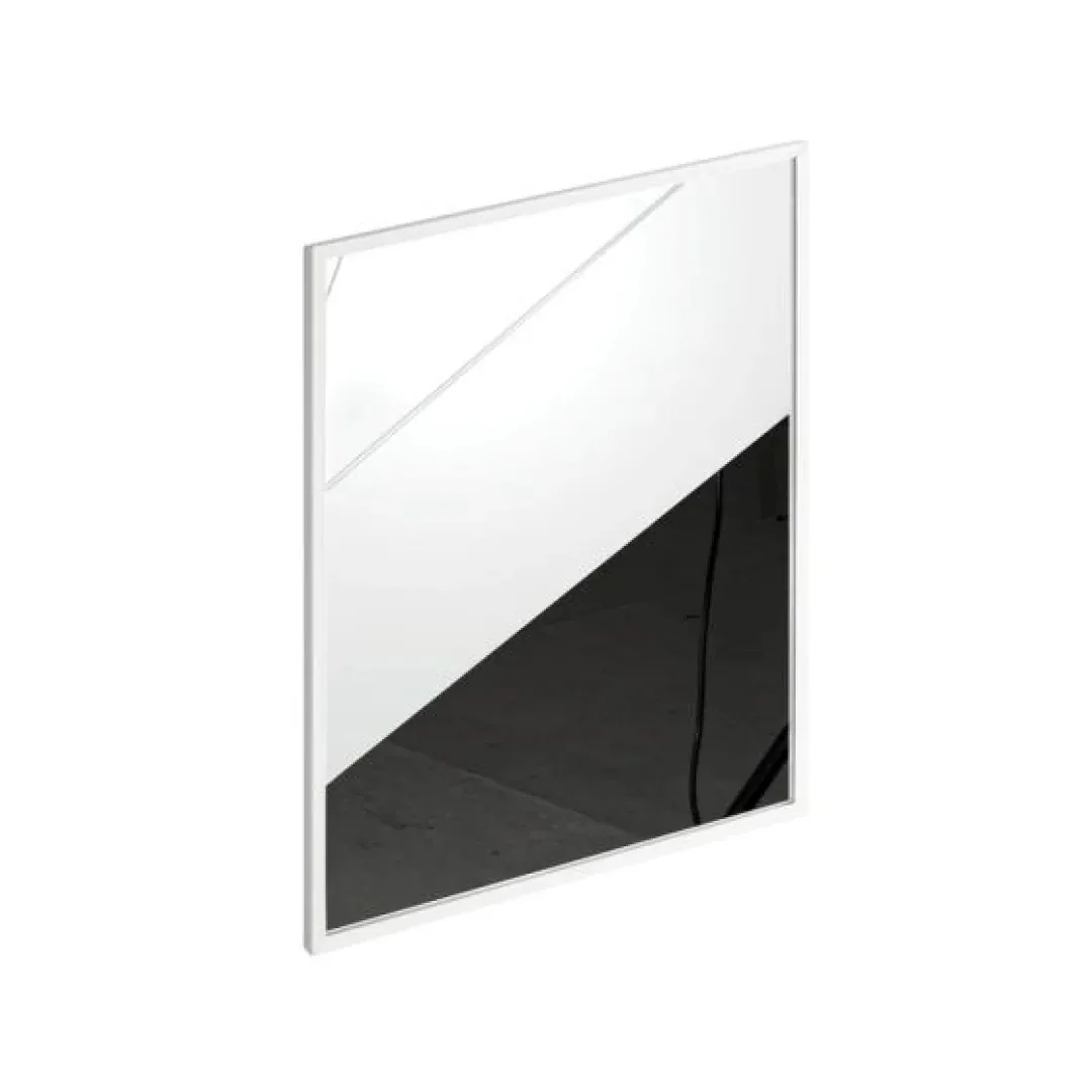 Karag Specchio con cornice rettangolare 70x80 cm bianco opaco