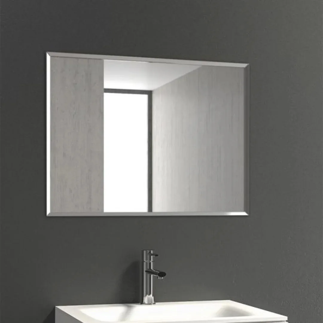Karag Specchio con cornice rettangolare 60x80x2 cm inox