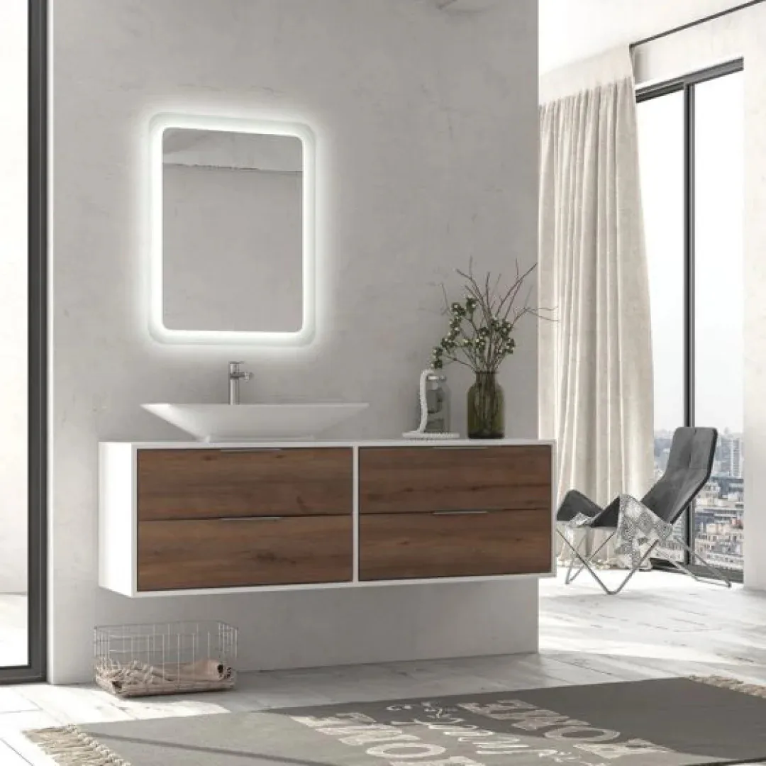 Karag Specchio LED rettangolare Adel 60x80x4 cm