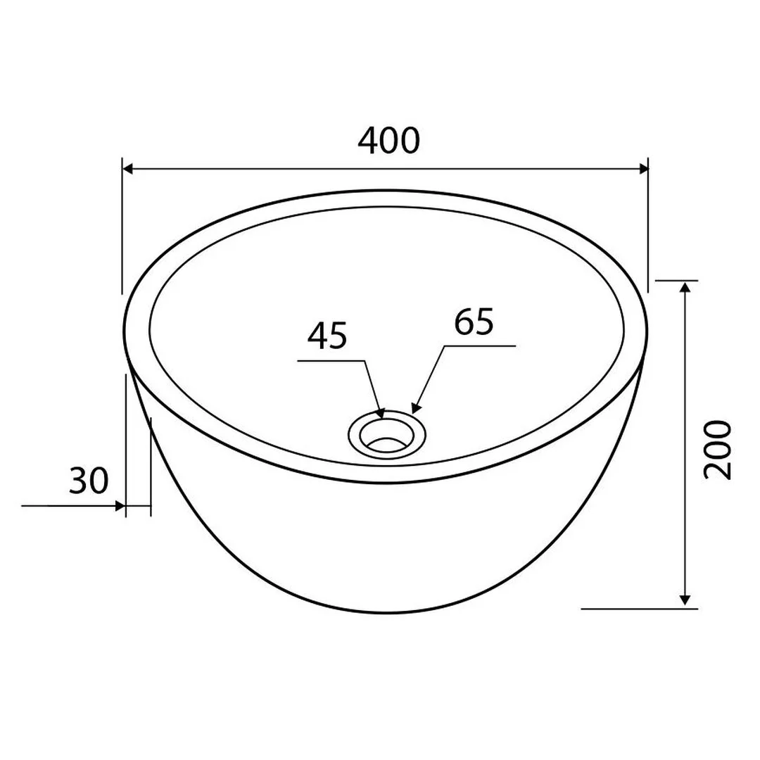 Karag Lavabo da appoggio rotondo Leyla marmo Ø40x20 cm grigio