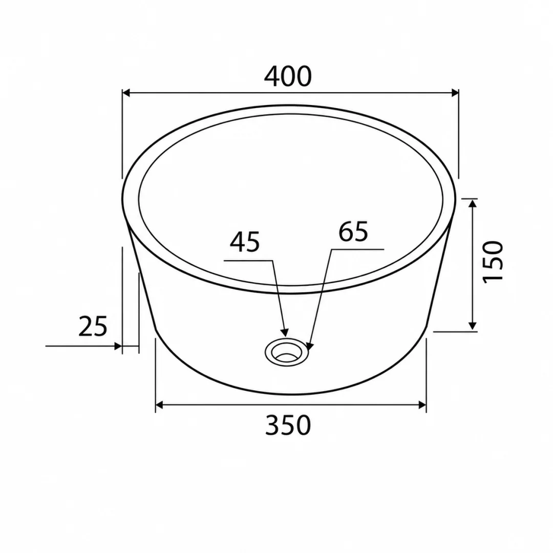 Karag Lavabo da appoggio rotondo Timur marmo Ø40x15 cm nero