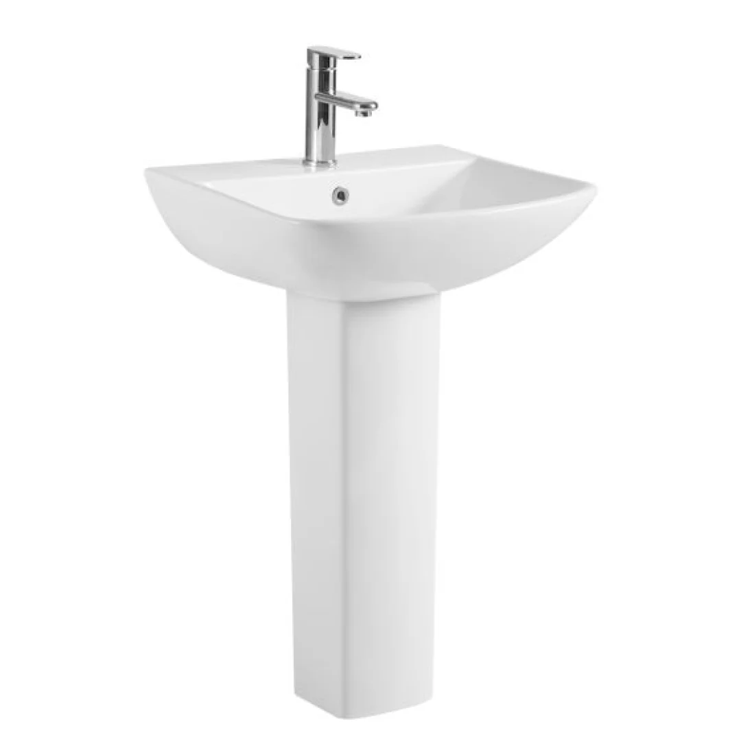 Karag Lavabo freestanding rettangolare Amfipolis ceramica 56x45 cm bianco lucido