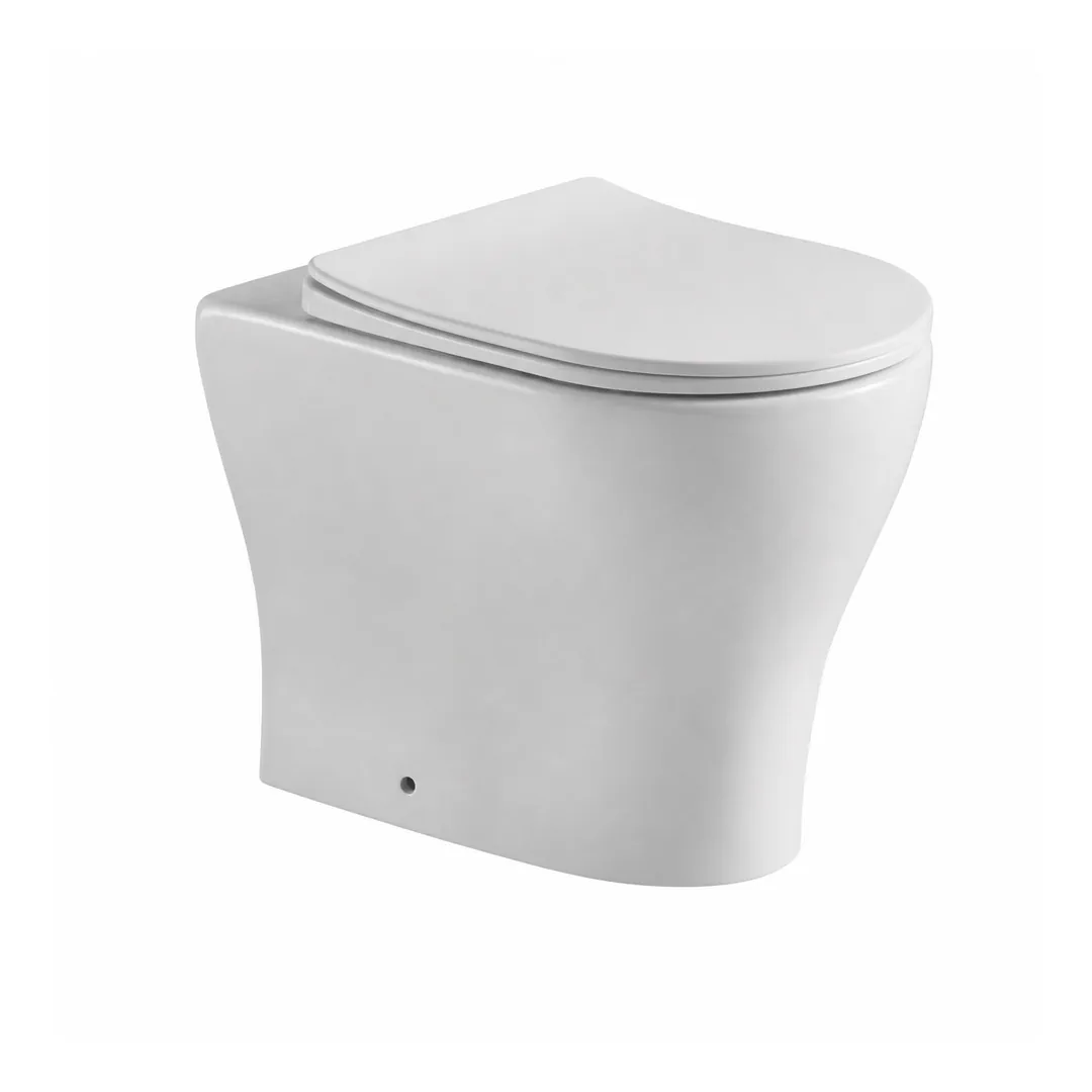 Karag Vaso WC filo muro New Paros bianco lucido Rimless con coprivaso