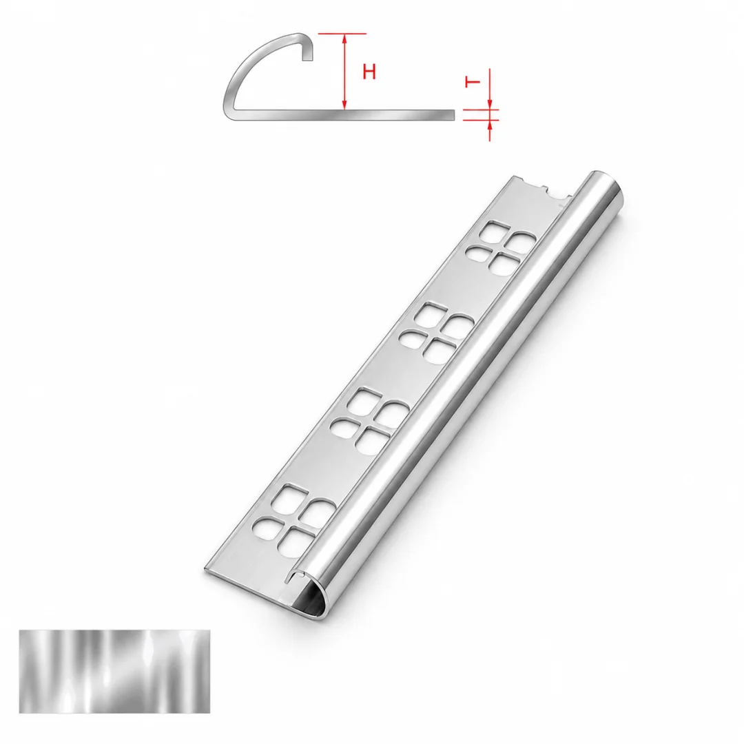 Special Profiles Profilo tondo per rivestimento Special Round 10 mm Argento brillante 2,7 m
