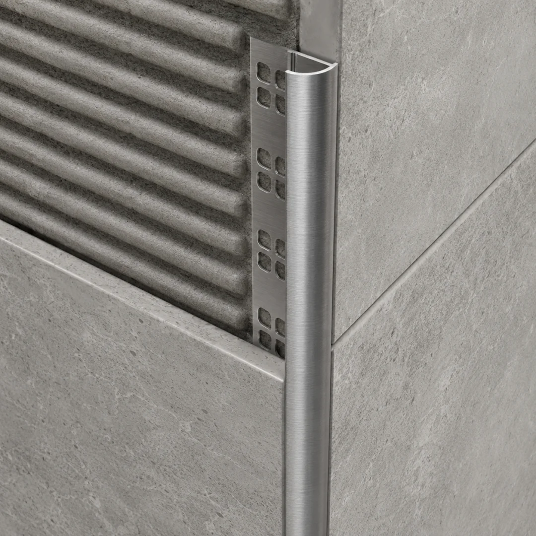 Special Profiles Profilo tondo per rivestimento Special Round 10 mm Acciaio inox spazzolato 2,7 m