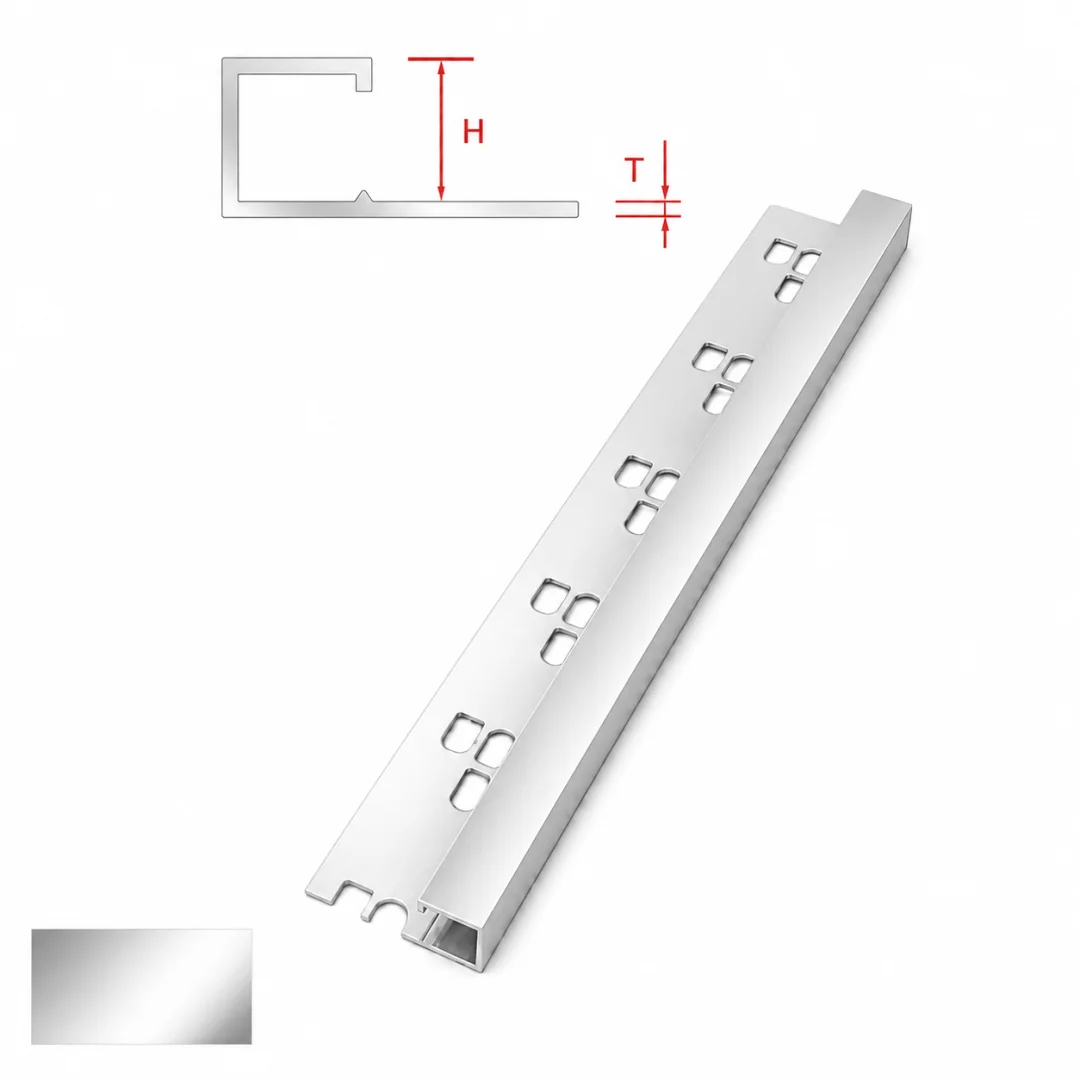 Special Profiles Profilo quadrato per rivestimento Special Square 10 mm Argento brillante 2,7 m