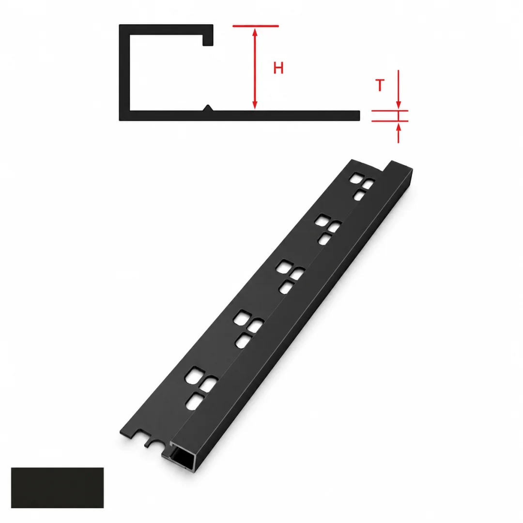 Special Profiles Profilo quadrato per rivestimento Special Square 10 mm Nero Stone 2,7 m