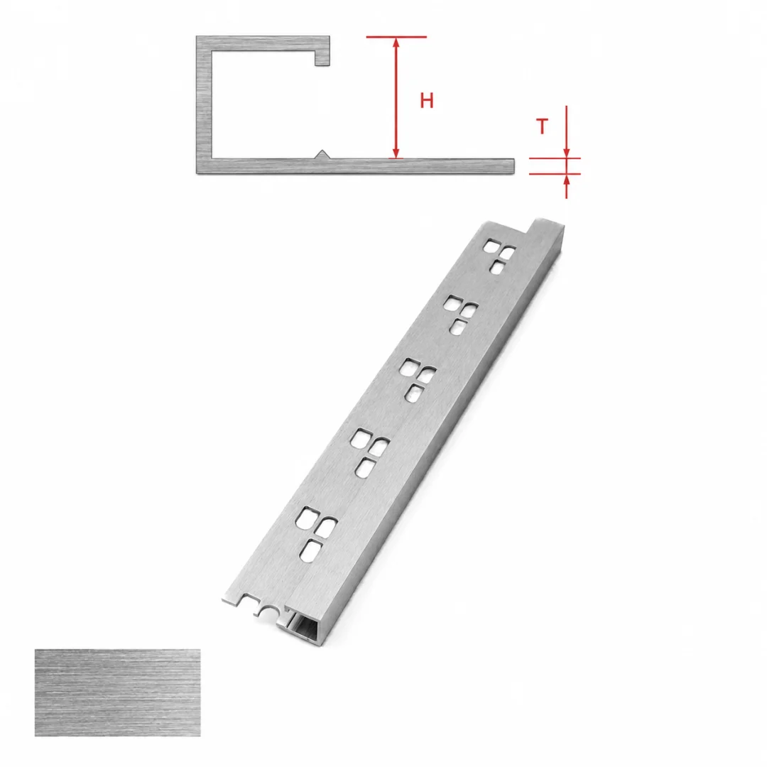 Special Profiles Profilo quadrato per rivestimento Special Square 10 mm Acciaio inox spazzolato 2,7 m