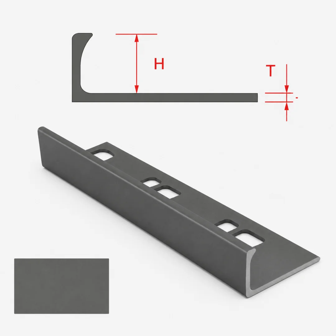 Special Profiles Profilo terminale a L per rivestimento Specialterm 10 mm Grigio C. Stone 2,7 m