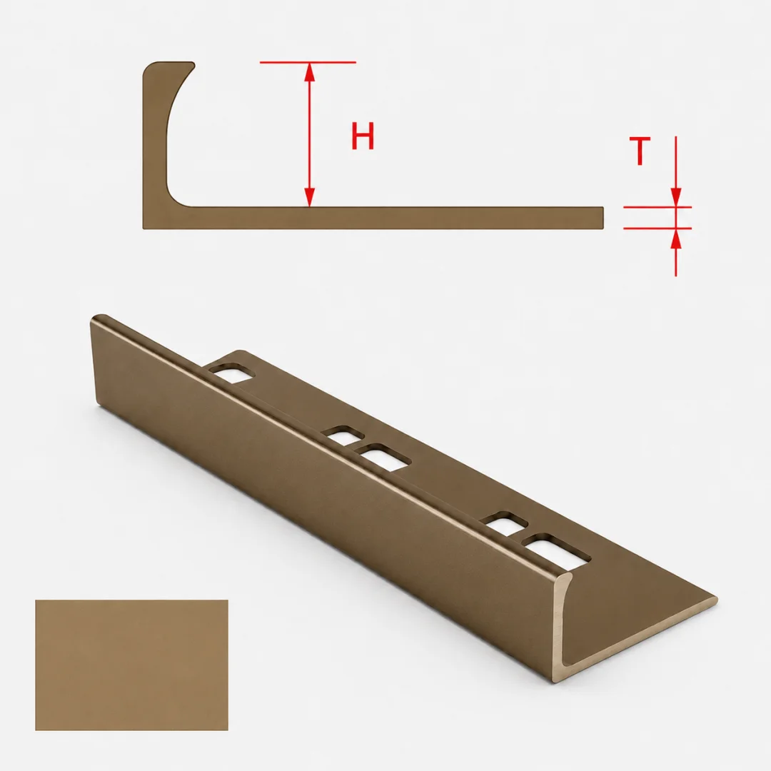 Special Profiles Profilo terminale a L per rivestimento Specialterm 10 mm Marrone Stone 2,7 m