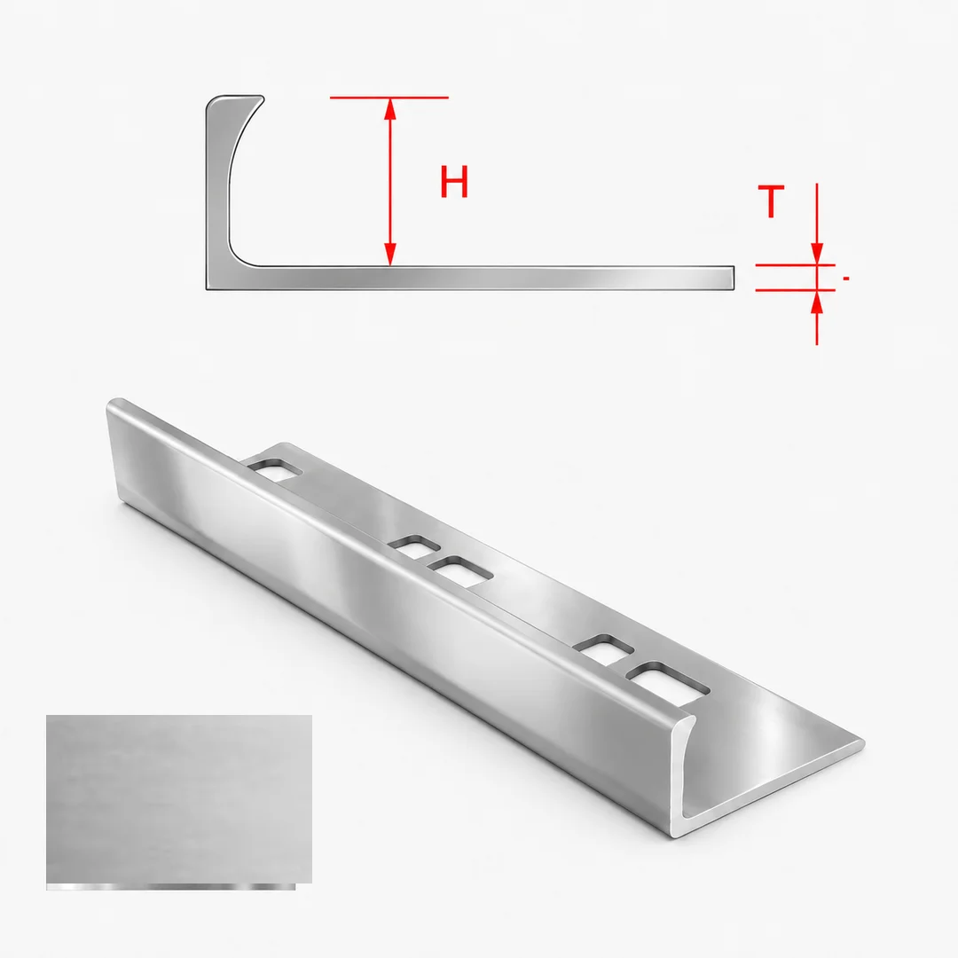 Special Profiles Profilo terminale a L per rivestimento Specialterm 10 mm Argento anodizzato 2,7 m