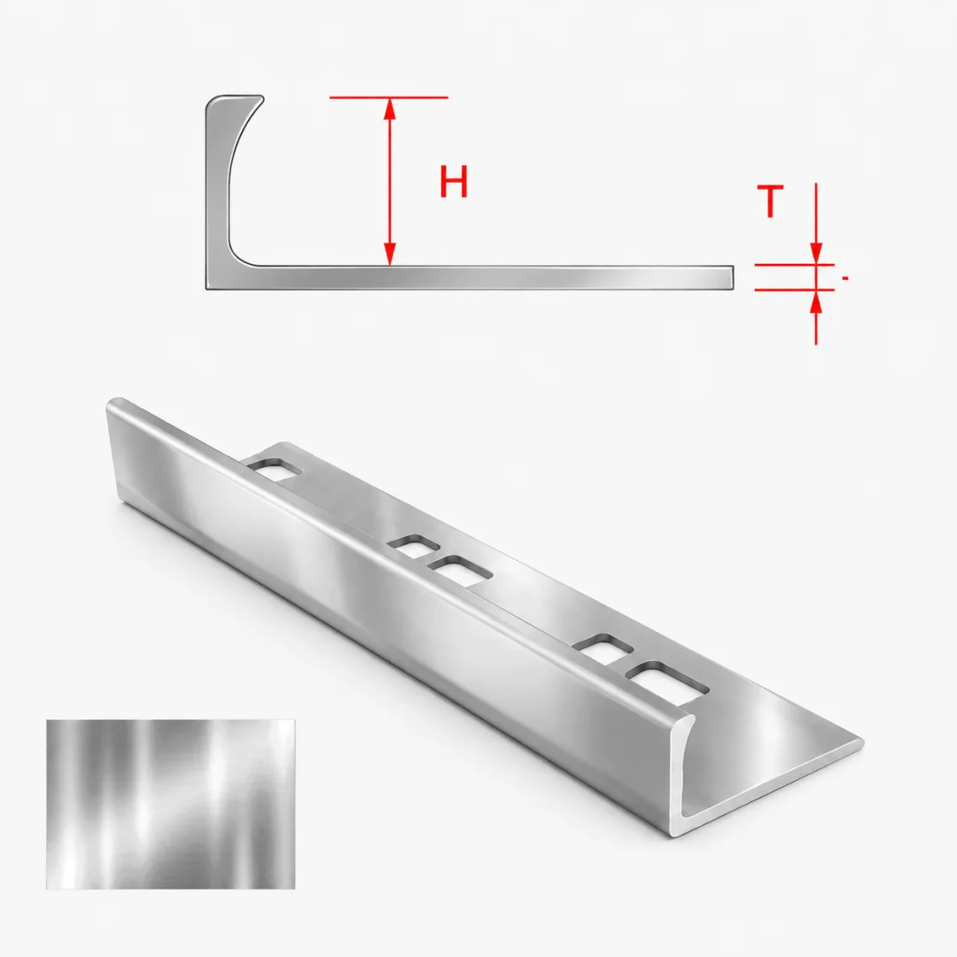 Special Profiles Profilo terminale a L per rivestimento Specialterm 10 mm Argento brillante 2,7 m